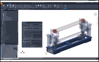 Screenshot von INventor aus dem Webcast zum Thema Konstruktionsassitenten und Berechnungswerkzeuge in Inventor